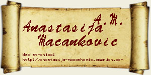 Anastasija Macanković vizit kartica